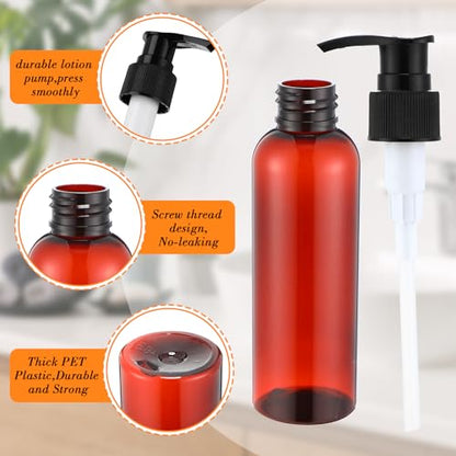 Nuenen 48 Pcs 4oz/120ml Lotion Bottles with Pump, Black and Brown - color: Black and Brown