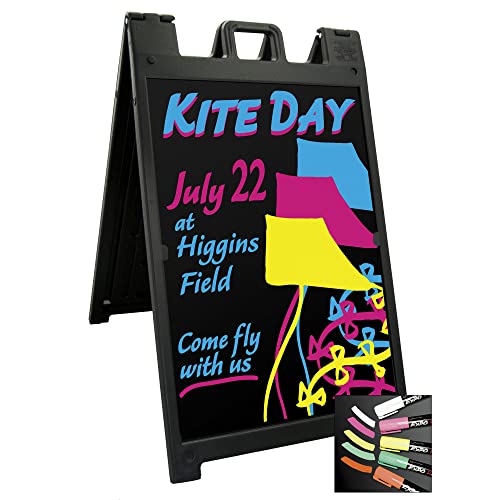 Plasticade Signicade Deluxe A Frame Sidewalk Curb Sign in Black - size: 24 x 36 inches