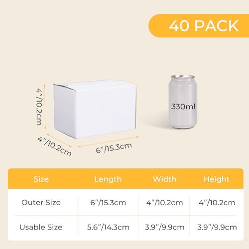 CRUGLA Small White Shipping Boxes 6x4x4, 40 Pack, Corrugated Cardboard Boxes for Small Business, Mailing, Packaging and Gifts - size: 6x4x4 Inch 40 Pack