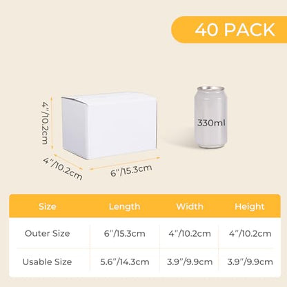 CRUGLA Small White Shipping Boxes 6x4x4, 40 Pack, Corrugated Cardboard Boxes for Small Business, Mailing, Packaging and Gifts - size: 6x4x4 Inch 40 Pack