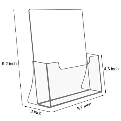 NIUBEE Acrylic Brochure Holder 8.5 x 11, Flyer Holder Stand Display, 6 Pack - size: 8.5" x 11", style: 6 Pack