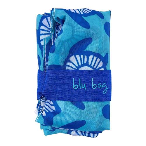 rockflowerpaper Reusable Grocery Bags - Washable, Foldable, Packable Tote, Large Handles, Heavy Duty, Zippered Top Pouch - color: Turtles