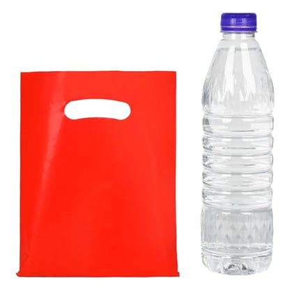 Red 100 PCS Small Gift Bags, 6"x8" Goodie Party Favor Bags with Handle, Treat Retail Pouches for Kids Birthday, Christmas, Small Business - color: Red-100PCS
