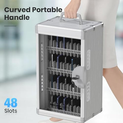 Glosen 48 Slots Cell Phone Locker with Key for Classroom, Phone Storage Box - size: 48slots