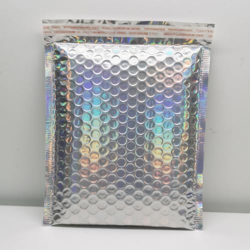100 PCS 5 x 6 Inch Metallic Bubble Mailers, Silver Padded Mailing Envelopes, Practical Self Seal Aluminum Film Shipping Envelopes for Packing, Mailing - color: Silver