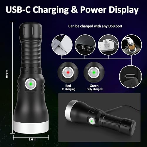 365nm UV Black Mirror Flashlight Rechargeable Detector for Blood Tracking