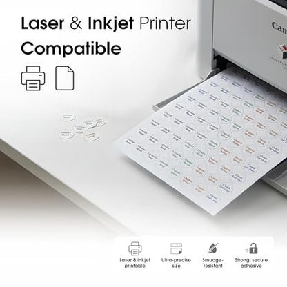 0.75" Circle Labels for Laser & Inkjet, Spartan Industrial Template C001 - size: 0.75" Circle