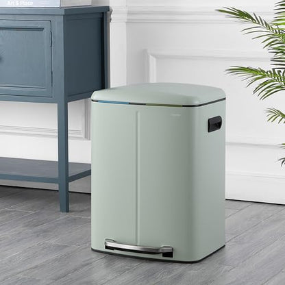 happimess Marco 10.6 Gal Double Bucket Step Trash Can, Pistachio Gelato - color: Pistachio Gelato