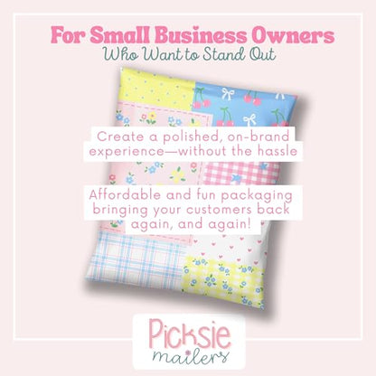 Picksie Mailers- 6x9 Designer Poly Mailers Shipping Bags Small Biz Supplies - color: Pretty Little Patchwork, size: 6x9