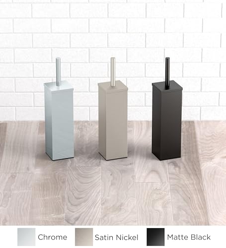 Gatco 1488 Elegant Square Toilet Brush Holder, Chrome - color: Chrome, size: 15"H, style: Elegant