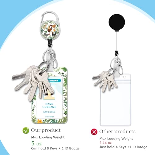 Hancynir Chicken Lanyards for Id Badges, Badge Holder Retractable Reel Clip - color: Funny Chickens