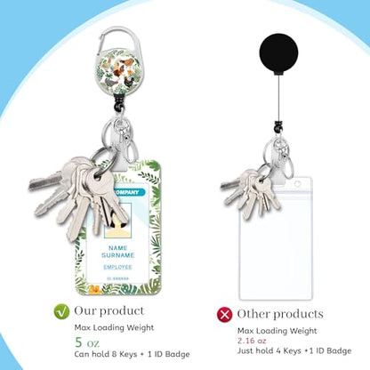 Hancynir Chicken Lanyards for Id Badges, Badge Holder Retractable Reel Clip - color: Funny Chickens