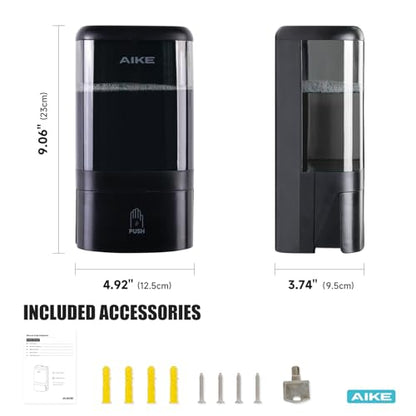 AIKE Liquid Commercial Soap Dispenser,40oz Capacity for Bathroom Black - color: Black