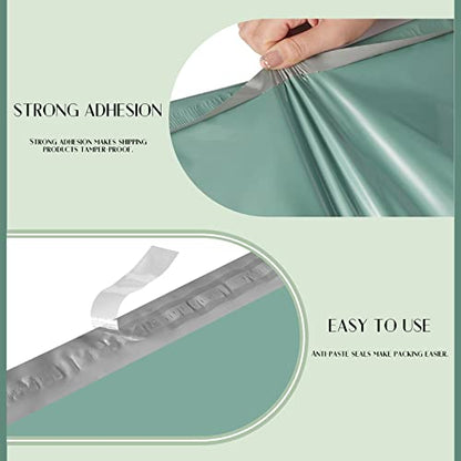 Metronic Poly Mailers 12x15.5 100 Pack Medium Shipping Bags for Clothing - color: Grayed Jade Green, size: 12x15.5 100PC