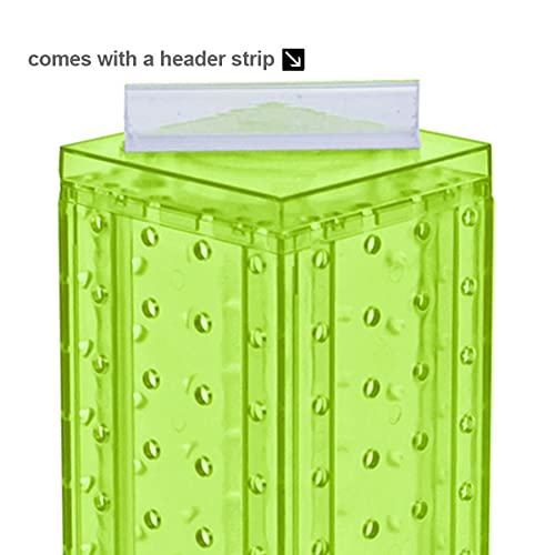 Azar Displays 700220-GRE Pegboard 4-Sided Revolving Counter Display, Green Translucent Color - color: Green, style: Pegboard only