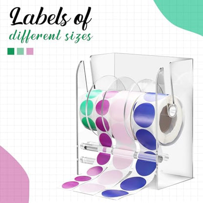 Qilery Sticker Holder Organizer Dispenser Acrylic Roll Label,4 Disks - style: 4 Disks