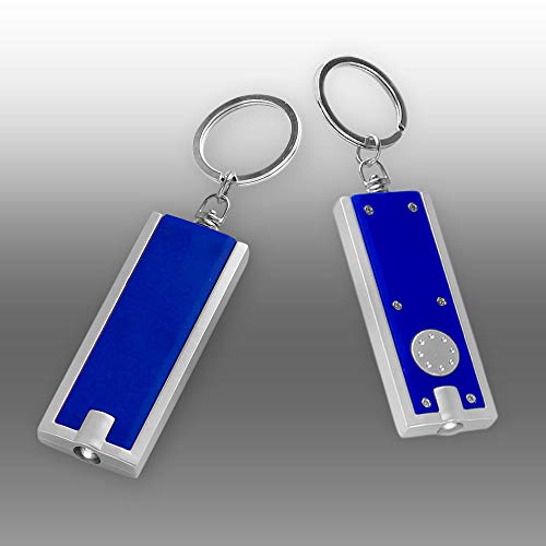 DISCOUNT PROMOS 10 Flashlight Keychains Pack - Rectangle, Plastic - Blue - color: Blue, size: 10 keychains
