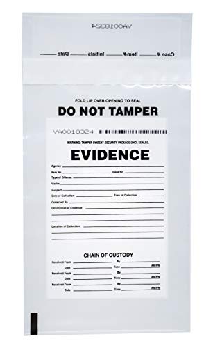 SECUR-PAK 100pk Evidence Bags, 6" x 9" - Premium, Tamper Resistant Bags - Fold Over Sealing Enclosure, Transparent 2.5 Mil Coextruded Polyethylene - size: 6x9