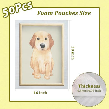 50 Pack Foam Pouches, 16x20" Large Packing Supplies for Dishes - color: TW-16x20inch