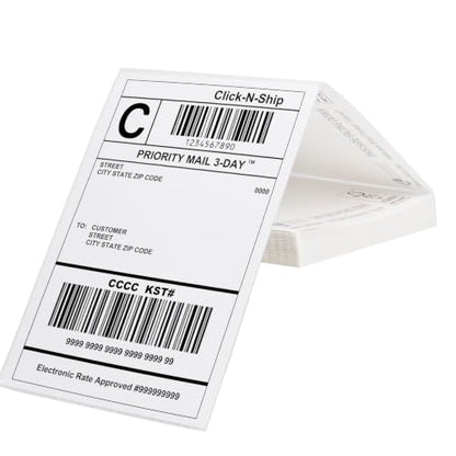 LLIKED 4x6 Fanfold Thermal Label, 100 Per Stack Thermal Shipping Labels - size: 100 Labels