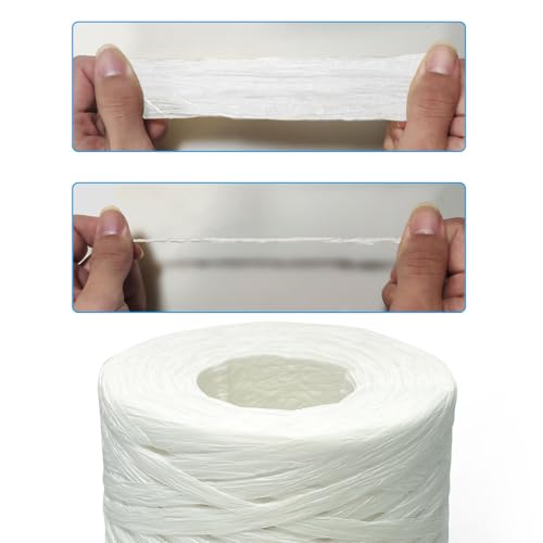 218 Yards Raffia Paper Craft Ribbon Packing Paper Twine, 1/4 Inch by 218 Yards - color: White