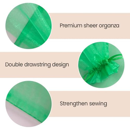 Meowoo 100PCS Organza Bags (3x4inch, Dark Green) - color: darkgreen-3x4in-100p, size: 3x4in