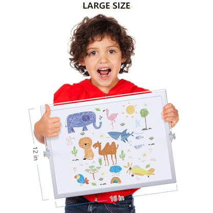 Dry Erase White Board,16X12IN Magnetic Desktop Whiteboard Calendar - size: 12"W x 16"H