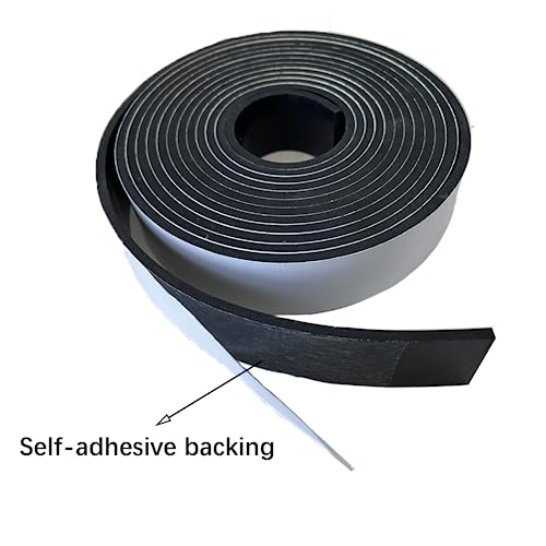 Solid Rubber Strips with Adhesive 1/8 (.125)" Thick X 1" Wide X 10'Long - size: 1"X10'X1/8, style: With Adhesive