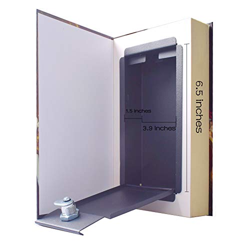 Real Paper Book Safe with 2 Keys,Hidden Metal Lock Box Featuring for Home Documents, and Caja Fuerte para Dinero-Alice - color: Yellow