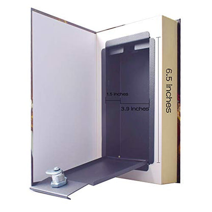 Real Paper Book Safe with 2 Keys,Hidden Metal Lock Box Featuring for Home Documents, and Caja Fuerte para Dinero-Alice - color: Yellow