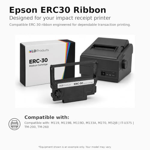 LD Products Compatible Ribbon Replacement for Epson ERC30PR (Purple, 6-Pk)