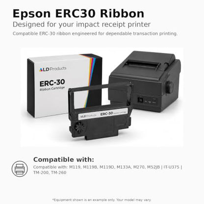 LD Products Compatible Ribbon Replacement for Epson ERC30PR (Purple, 6-Pk)