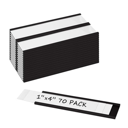 Realth C Channel Magnetic Label Holders 70 Pack 1'' x 4'' for Metal Racks and Shelves - size: 1'' x 4'', style: 70 Pack