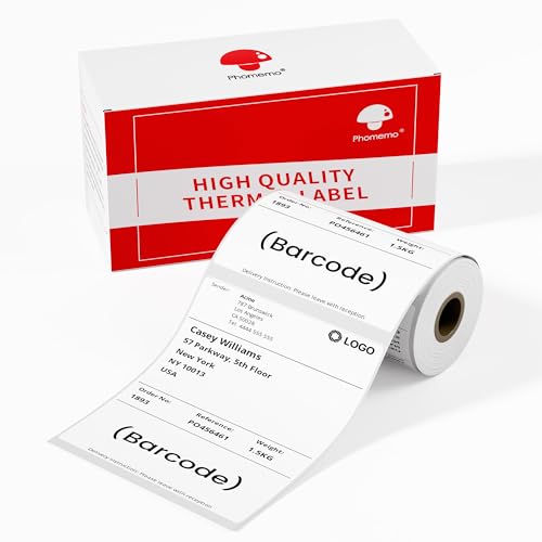 80PCs Phomemo Thermal Labels, 3.3 x 4 Shipping Label Compatible with 241-BT, M421 Label Printer - size: 3.3 x 4 inch