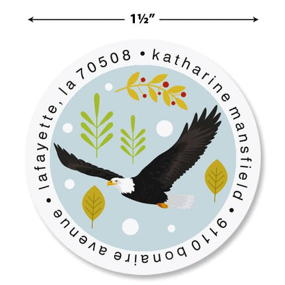 Forest Friends Round Return Address Labels (8 Designs) - Set of 144 1-1/2" Diameter Self-Adhesive, Flat-Sheet Labels - style: Forest