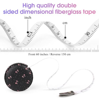 Retractable Mini Leather Tape Measure, Auto Retract Starlight Bow - color: Starlight Bow