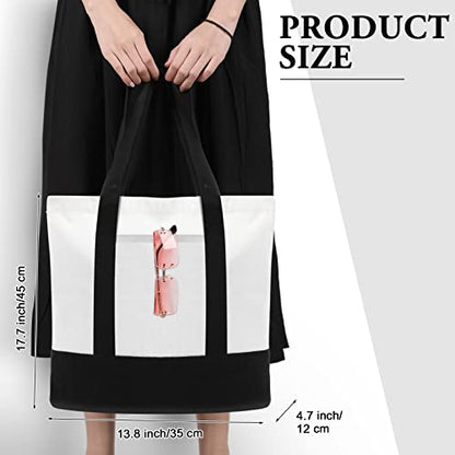 Reginary Large Canvas Tote Bag Bulk - color: Black and White