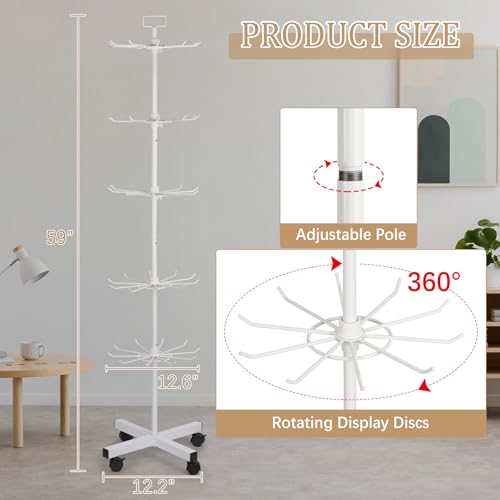 5 Tier Retail Display Stand Store Display Rack, White - color: White