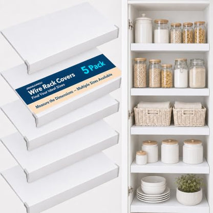 Wire Shelf Covers, 5pcs PVC Wire Rack Cover for Pantry & Closet Shelving - color: White, size: 30*16*2.3