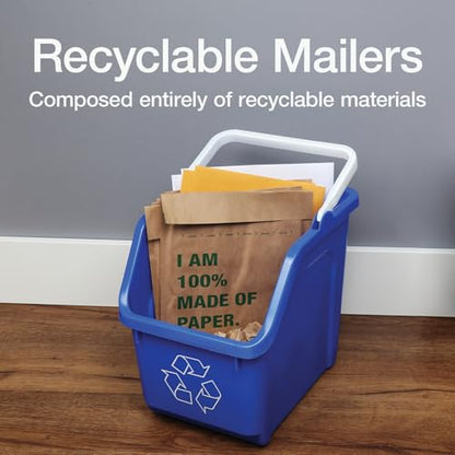 Quality Park 8 x 13 Curbside Recyclable Mailers, Brown Kraft Paper Padded Mailers, Self Seal Closure is Made with Water Based Glue, 100% Recyclable Materials, 20 Pack (1009462)