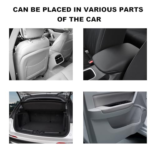 Collapsible Car Trash Can, Waterproof Leather Auto Garbage Bin with Elastic Band & Hook, Retractable Hanging Garbage Organizer Trash Container for Vehicle Home Outdoor