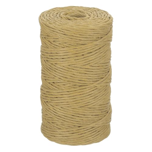 MECCANIXITY Raffia Ribbon 98 Yard Natural Paper String 2mm Wide Brown - color: Brown