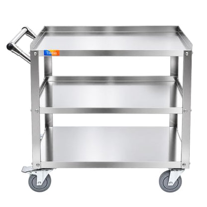 Treshin 3 Tier Stainless Steel Utility Cart, 19" W x 31.1" L x 33.58" H - size: 19" W x 31.1" L x 33.58" H