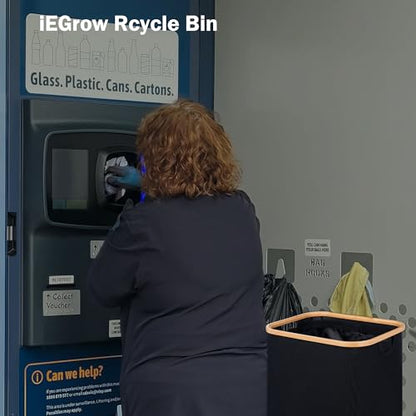 iEGrow 110L Recycling Bins for Kitchen,29Gal Recycle Bins with Lid,Blue - color: Blue, size: 29 Gallons - No Wheels
