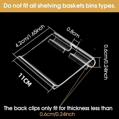 50pcs Labels for Storage Bins Plastic Label Clip, Basket Labels Clip On Wire Shelf Price Label Holder Merchandise Sign Display Holder, 50pcs Label Insert Included (3.94IN*1.57IN) - size: 3.94IN*1.57IN