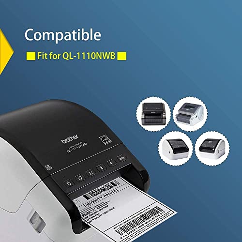 BETCKEY - Compatible Shipping Labels Replacement for Brother DK-1247 (4.07" x 6.4"), Use with Brother QL Label Printers [10 Rolls + 2 Reusable Cartridges] - color: Dk-1247 4.07" X 6.4" Fit Ql-1110nwb