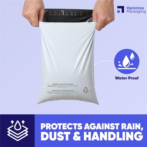 10x13 Heavy-Duty Poly Mailers – 30-Pack, White 3 Mil Thick Shipping Bags – Waterproof, Tear-Resistant, Recyclable Envelopes for Small Business & Clothing - size: 10" x 13"