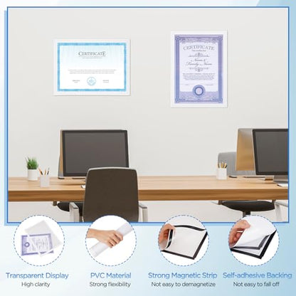 20 Pack Magnetic Sign Holder 8 * 11.5 inches with Magnetic Border - color: 20 Pack White, size: 8 x 11.5