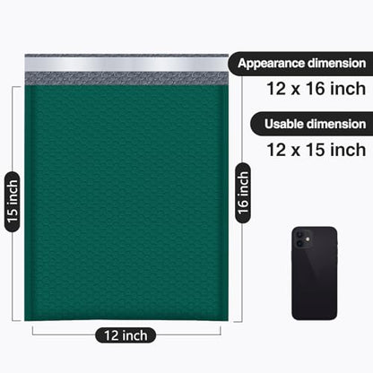 UCGOU Bubble Mailers 12x16" 40 Pack Usable Size 12x15" Green Padded Mailers - color: Green, size: 12x16" 40PC