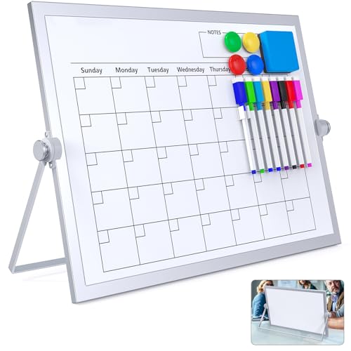 Dry Erase White Board,16X12IN Magnetic Desktop Whiteboard Calendar - size: 12"W x 16"H
